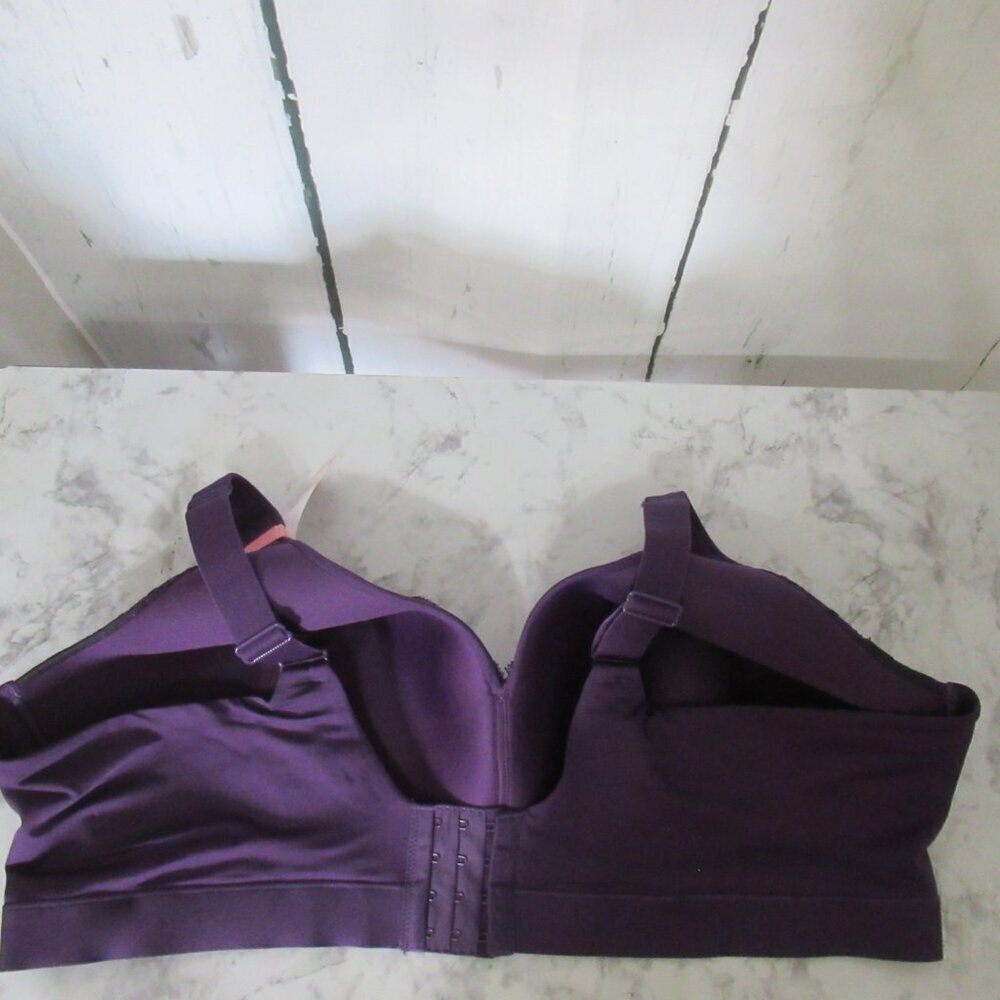 New Cacique Bra 46D Purple Lace Lightly Lined No Wire Plus Size Bralette - Picture 4 of 6